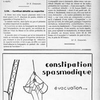 1320 - Page LXII-1149 - Propos du jour. La nécessité d’une organisation de la médecine civile aux Colonies — En Nouvelle-Calédonie / Certificat détaillé ou expertise