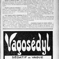 1340 - Page VII-1165 - Dernières nouvelles. Académie de médecine. Elections / Faculté de médecine de Paris / Faculté de médecine de Bordeaux / Ligue Française contre le rhumatisme / Association Française des femmes médecins