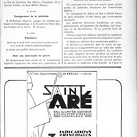 1342 - Page IX-1167 - A travers l’officiel. Légion d’honneur / Enseignement de la médecine / Pharmacie / Soins aux pensionnés de guerre / Sanatoriums publics