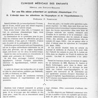 1350 - Page 1175 - Partie scientifique. Travaux originaux. Clinique médicale des enfants, Hôpital des Enfants-Malades. Sur une fille obèse présentant un syndrome chiasmatique (Fin). L’obésité dans les affections de l’hypophyse et de l’hypothalamus, Professeur P. Nobécourt