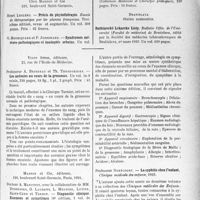1370 - Page 1195 - Partie scientifique. L'Actualité scientifique. Les Livres. Les livres qui viennent de paraître… / Les anémies au cours de la grossesse, par Professeur A. Brindeau et Th. Theodorides, Vigot frères, éditeurs / Diagnostic clinique. Examens et symptômes, par Docteur A. Martinet, avec la collaboration de MM. Desfosses, G. Laurens, L. Meunier, Lutier, Saint-Cene et Terson, Masson et Cie, éditeurs, Paris, 1934 / La syphilis chez l’enfant, par Professeur Nobécourt, 1935