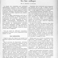 1436 - Page 1249 - Partie scientifique. Travaux originaux. La clinique au goût du jour. Paraître malade du Cœur et ne pas l’être. Les faux cardiaques, par le Docteur G. Fischer. Les tachycardies