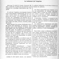 1465 - Page 1264 - Partie scientifique. L’actualité scientifique. Thérapeutique. Le traitement de l’angoisse