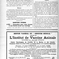 1515 - Page 1296-LXVI - Correspondance. Questions médico-militaires. Droit à la carte de combattant / Demande de carte du combattant / Questions diverses. Honoraires pour soins donnés à une femme avant son mariage