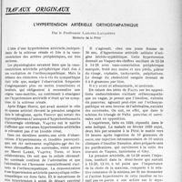 1530 - Page 1307 - Partie scientifique. Travaux originaux. L'hypertension artérielle orthosympathique, par le Professeur Laignel-Lavastine