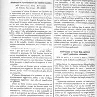1553 - Page 1330 - Partie scientifique. L'actualité scientifique. Les Sociétés Savantes. Paris. Société de chirurgie. Les tétanos imprévisibles. Plaidoyer en faveur de la vaccination, (20-1 et 13-2-1935) / Société médicale des hôpitaux de Paris. La tuberculose pulmonaire chez les femmes enceintes, (15-3-1935) / Contribution à l’étude de la calcémie dans l’emphysème pulmonaire, (15-3-1935)