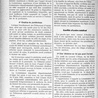 1557 - Page 1334 - Partie professionnelle. Travaux originaux. Le médecin et la loi des pensions. Le rôle Judiciaire du Sou Médical. Critiques d’ordre judiciaire. L’appel est-il suspensif ? / Conflits de juridictions / Conflits d’ordre médical. Une décision ne lie pas pour l’avenir / Abus de soins