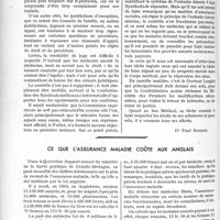 1559 - Page 1336 - Partie professionnelle. Travaux originaux. Le médecin et la loi des pensions. Le rôle Judiciaire du Sou Médical. Considérations générales [Dr Paul Boudin / Ce que l’assurance maladie coûte aux anglais [Ph. Dally]