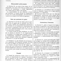 1569 - Page 1346 - Partie professionnelle. Travaux originaux. Ligue médicale de défense professionnelle, « le sou médical ». Extrait des procès-verbaux du Conseil d’administration. Dons / Responsabilité professionnelle / Soins aux pensionnés de guerre / Fiscalité / Divers / Contestations d’honoraires