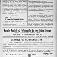 1574 - Page XLI-1351 - Correspondance. Assurances sociales. Droit de l'assuré invalide aux prestations de l’assurance-maladie / Durée des prestations de l’assurance-maladie. Rechûte