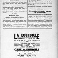 1592 - Page XI-1365 - A travers l’officiel. Asiles d’aliénés / Accidents du travail / Assistance publique / Réponses des Ministres aux questions des parlementaires. Assujettissement d’un sanatorium privé à la patente