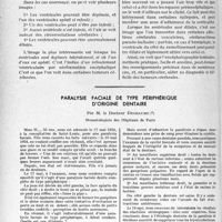 1605 - Page 1378 - Partie scientifique. Travaux originaux. Clinique chirurgicale. Encéphalographie par voie lombaire, par Georges Boudin / Paralysie faciale de type périphérique d’origine dentaire, par M. le Docteur Dechaume