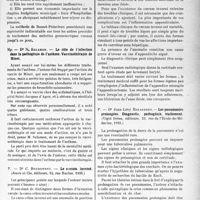 1622 - Page 1395 - Partie scientifique. L’actualité scientifique. Les Thèses. Contribution à l’étude du traitement des métrites gonococciques par la vaccination régionale par la « porte d’entrée» (méthode de Poincloux), par Dr Gilbert. Arnal. / Le rôle de l’infection dans la pathogénie de l’asthme. Vaccinothérapie de Minet, par Dr N. Salamon / Le caecum inversé, par Dr C. Boudonnet (Jouve et Cie, éditeurs, 1935) / Les pneumonies prolongées. Diagnostic, pathogénie, traitement, par Dr Juan-Lévy Boladeres (Vigot frères, éditeurs, 1935)