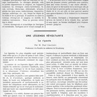 1640 - Page 1413 - Partie professionnelle, Hygiène, Assistance, Mutualité, Intérêts corporatifs, Variétés. Revue bibliographique. Faisceau scientifique, par Docteur Dartigues, Doin, éditeur, Paris [J. Noir] / Une légende révoltante. La riposte, par M. Paul Chavigny