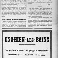 1652 - Page LXVII-1425 - Correspondance. Questions médico-militaires. Ajournement d’une période de réserve / Droit à la carte du combattant