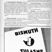 1671 - Page 1440-X - Derrières nouvelles. Prix Taesch / 4e Congrès Français de gynécologie / Hôpitaux de Bordeaux / Hôpitaux de Nice / Distinction honorifique / Nécrologie [Madame Joseph Laurence]