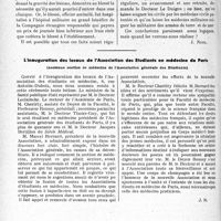 1677 - Page 1446 - Propos du jour. De quelques abus et empiètements dont sont victimes les médecins civils de nos ports militaires [J. Noir] / L’inauguration des locaux de l’Association des Étudiants en médecine de Paris, (ancienne section de médecine de l’Association générale des Étudiants)