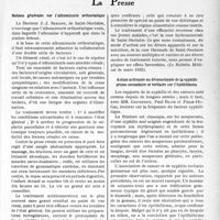 1692 - Page 1461 - Partie scientifique. L'actualité scientifique. La Presse. Notions générales sur l’albuminurie orthostatique [(Le Bulletin Médical de mars 1935)] / Action activante ou déclenchante de la syphilis primo-secondaire et tertiaire sur l’épithélioma [(Paris Médical, 2 mars 1935)]