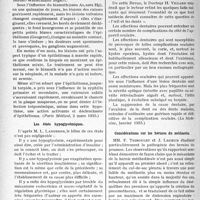 1693 - Page 1462 - Partie scientifique. L'actualité scientifique. La Presse. Action activante ou déclenchante de la syphilis primo-secondaire et tertiaire sur l’épithélioma [(Paris Médical, 2 mars 1935)] / Les états hypoglycémiques [(Journal de médecine de Lille, janvier 1935-A)] / L’œil et les dents [(La Médecine, janvier 1935)] / Considérations sur les hernies du médiastin [(La Presse Médicale, 26 janvier 1935)]