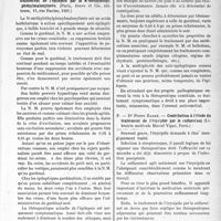1700 - Page 1469 - Partie scientifique. L'actualité scientifique. Les Thèses. Contribution à l’étude du traitement de l’épilepsie par la N-méthyléthyl- phénylmalonylurée, par Dr Henri Levéque. (Paris, Jouve et Cie, éditeurs, 1935) / Contribution à l’étude du traitement de l’érysipèle par le sulfarsénol, par Dr Pierre Barré. (Librairie médicale Marcel Vigné, Paris)
