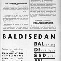 1732 - Page LXVII-1501 - Correspondance. Questions fiscales. Assurances sur la vie. Droits de mutation en cas de décès de l’assuré / Dépenses professionnelles déductibles / Accidents du travail. Honoraires d'expertise en matière d’accidents du travail