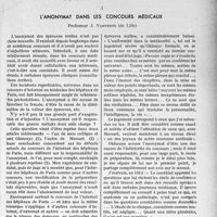 1784 - Page 1547 - Partie professionnelle. Bulletin de l’Actualité. L'anonymat dans les concours médicaux, Professeur J. Vanverts