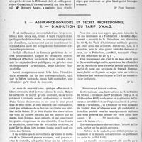 1791 - Page 1554 - Partie professionnelle. Assurances sociales. Article 59 — Accouchements — Honoraires des sages-femmes / I. Assurance-invalidité et secret professionnel II. — Diminution du tarif d’A. M. G