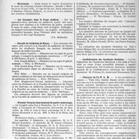 1801 - Page 1564 - Partie professionnelle. Reportage professionnel. Nouvelles et Informations, (Voir les Dernières Nouvelles en tête des "demi-colonnes"). Nécrologie [Docteur Charles Régerat] / Les étrangers dans le Corps médical / Faculté de médecine de Nancy / Premier Congrès international de gastro-entérologie / Confédération des Syndicats dentaires / Chemins de fer P. L. M