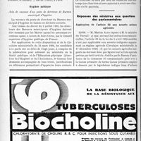 1829 - Page 1586-XII - A travers l’officiel. Sanatoriums publics / Hygiène publique / Réponses des ministres aux questions des parlementaires. Application de l’article 59 aux assurés sociaux agricoles