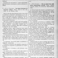 1884 - Page 1615 - Partie scientifique. L'actualité scientifique. Les thèses. Un cas de noevo-carcinomatose généralisée avec métastases intra-cérébrales, par Dr F. Loiseau (Paris. Librairie Le français, 1935) / Les étapes historiques du diagnostic médical, par Dr A. L. Brecher (Paris, Jouve et Cie, éditeurs, 1935) / Mise au point d’une médication hémopoïétique nouvelle, par Dr H. Zaepffel (Paris, Amédée Legrand, éditeur, 1935)