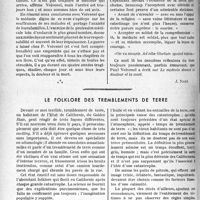 1911 - Page 1630 - Partie professionnelle. Revue bibliographique. Le médecin devant la douleur et la mort [J. Noir] / Le folklore des tremblements de terre [Ph. Dally]