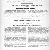 1995 - Page 1704 - Partie professionnelle. Faculté de médecine de Paris. Enseignement et actes de la Faculté / Hôpitaux de l'assistance publique de Paris. Enseignement, concours, avis divers / Reportage professionnel. Nouvelles et Informations, (Voir les Dernières Nouvelles en tête des " Demi-Colonnes "). Les grandes Journées d’Auvergne