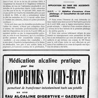 2000 - Page LIX-1709 - Correspondance. Accidents du travail. Maladie professionnelle causée par le ciment / Application du tarif des accidents du travail. 1° Ablation d’exostose d’une phalange ; 2° Consultation de nuit entre confrères