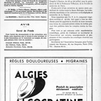 2016 - Page VII-1721 - Renseignements / Dernières nouvelles. Académie de médecine / Congrès de l’A. F. A. S