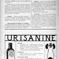 2017 - Page 1722-VIII - Dernières nouvelles. Direction de la Santé publique à Tunis / Assistance publique de Paris / Marseille / Oeuvre Paris ienne des Enfants à la montagne / Fiançailles / Mariage / Nécrologie [Mme Léon Thion de la Chaume]