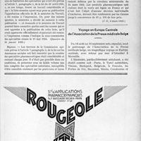 2020 - Page XI-1725 - A travers l’officiel. Réponses des ministres aux questions des parlementaires. A propos de la liste des spécialités pharmaceutiques remboursables aux assurés sociaux / Voyage en Europe Centrale de l’Association de la Presse médicale Belge