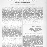 2026 - Page 1729 - Propos du jour. L’étude de l’organisation de l’exercice de la médecine dans notre Empire d’outre-mer, (Algérie, colonies, protectorats, pays sous mandat Français) [J. Noir]