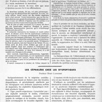 2036 - Page 1735 - Partie scientifique. Travaux originaux. Éthéromanie, Professeur agrégé Lévy-Valensi / Les céphalées chez les dyspeptiques, Docteur René Carrière