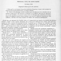 2072 - Page 1757 - Partie professionnelle. Jurisprudence. Responsabilité professionnelle — Fracture de cuisse — Imputations de négligence. Dommages intérêts pour le médecin [Dr Paul Boudin]