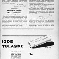 2108 - Page LXI-1779 - Correspondance. Questions diverses. Protection des appareils électriques / Assurances sociales. Soins spéciaux. Autorisation préalable