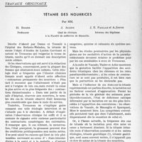 2132 - Page 1799 - Partie scientifique. Travaux originaux. Tétanie des nourrices, par MM. H. Roger, J. Alliez, J. E. Paillas et A. Jouve