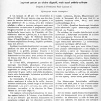 2141 - Page 1808 - Partie scientifique. Travaux originaux. La clinique au goût du jour. L’énigme des hémorragies intestinales après la cinquantaine : souvent cancer ou ulcère digestif, mais aussi artério-sclérose, d’après Je Professeur Paul Carnot. Quelques faits cliniques