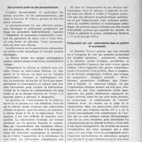 2144 - Page 1811 - Partie scientifique. L'actualité scientifique. Presse. État actuel du problème des pneumokonioses [(Strasbourg Médical, 5, 15 et 25 janvier 1935)] / Pyélographie par voie intraveineuse dans les pyélites de la grossesse