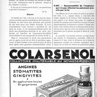 2177 - Page 1846-LX - Correspondance. Assurances sociales. Droit aux prestations après une période de six mois / Responsabilité de l’employeur qui n’a pas effectué les paiements prescrits par la loi