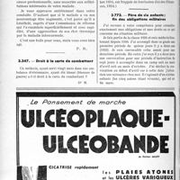2181 - Page 1850-LXIV - Correspondance. Questions médico-militaires. Loi des Pensions. Soins pour une maladie intercurrente / Droit à la carte de combattant / Père de six enfants ; fin des obligations militaires