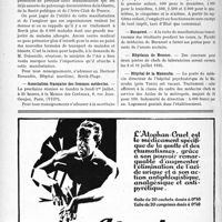 2193 - Page 1858-VIII - Dernières nouvelles. Journées d’aviation médicale et sanitaire de Berck (29 et 30 juin 1935) / Association Française des femmes médecins / La natalité en Italie / Bucarest / Hôpitaux de Rennes / Hôpital de la Manouba