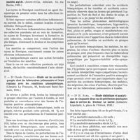 2220 - Page 1885 - Partie scientifique. L'actualité scientifique. Les Thèses. La radiothérapie dans les mastites aiguës, par Dr D. Segall (Jouve et Cie, éditeurs, 1935) / Étude sur les accidents groupés chez les tuberculeux pulmonaires et leurs relations avec les conditions atmosphériques, par Dr Claude Pressa (Librairie Le français, 1934) / Étude statistique et analytique de cinquante-deux cas de pelvitomies pratiquées dans le service du Docteur Le Lorier. (Librairie Lipschutz, 1935)