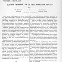 2264 - Page 1927 - Partie scientifique. Travaux originaux. Quelques réflexions sur le virus tuberculeux filtrable, par F. Arloing et A. Dufourt