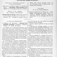 2282 - Page 1945 - Partie scientifique. L'actualité scientifique. Les Livres. Les livres qui viennent de paraître… / Chirurgie de la tuberculose pulmonaire, par A. Bernou et H. Fruchaud, G. Doin et Cie, éditeurs, Paris