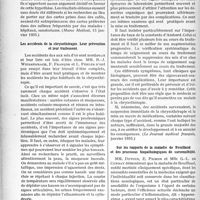 2341 - Page 1998 - Partie scientifique. L'actualité scientifique. La Presse. Les microbes des cartes à jouer dans les cafés maures / Les accidents de la chrysothérapie. Leur prévention et leur traitement [(Le Journal médical Français, janvier 1935)] / Sur les rapports de la maladie de Bouillaud et des processus biopathologiques de sursensibilité [(Revue du rhumatisme, février 1935)]